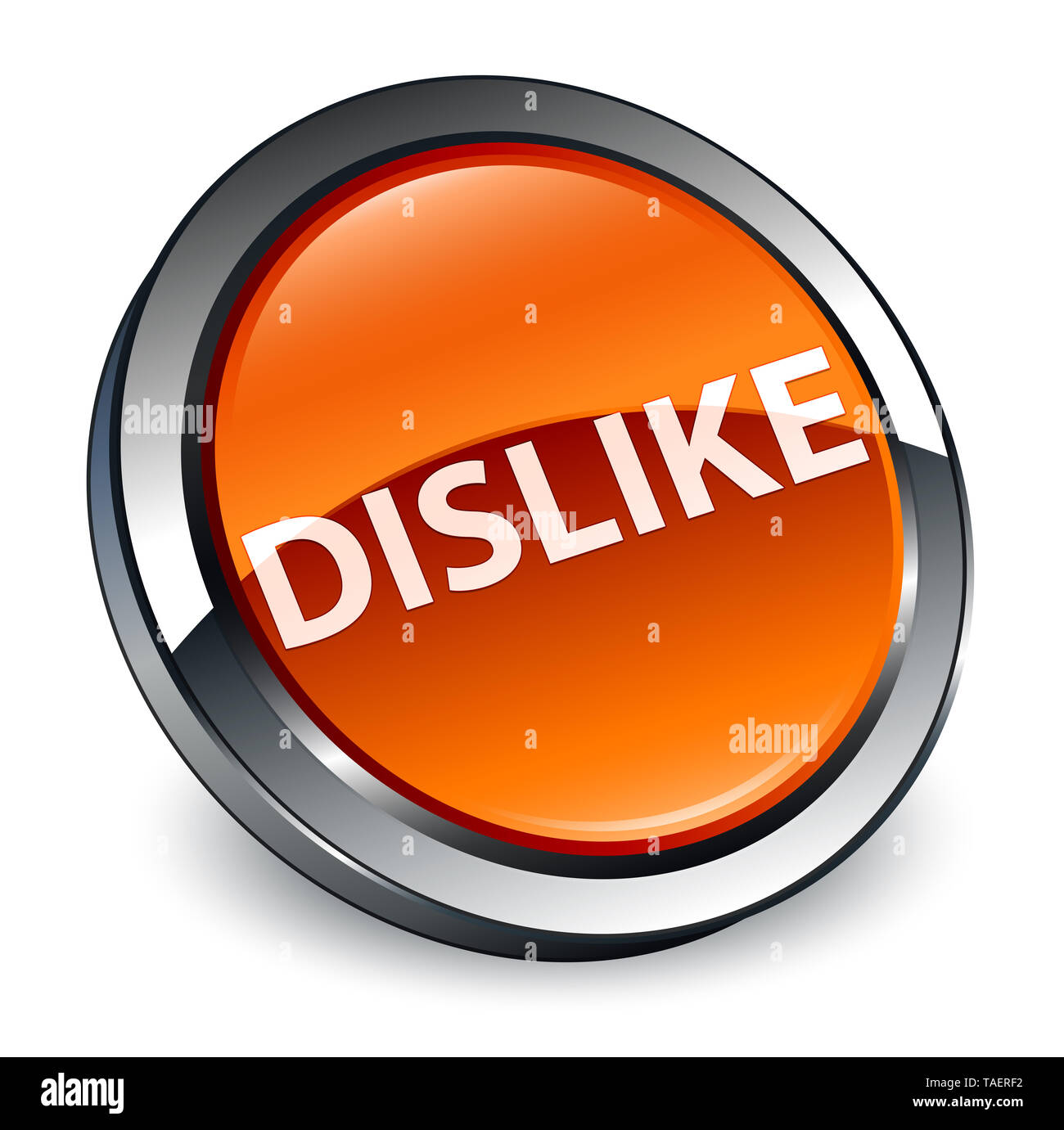 Dislike isolated on 3d brown round button abstract illustration Stock Photo