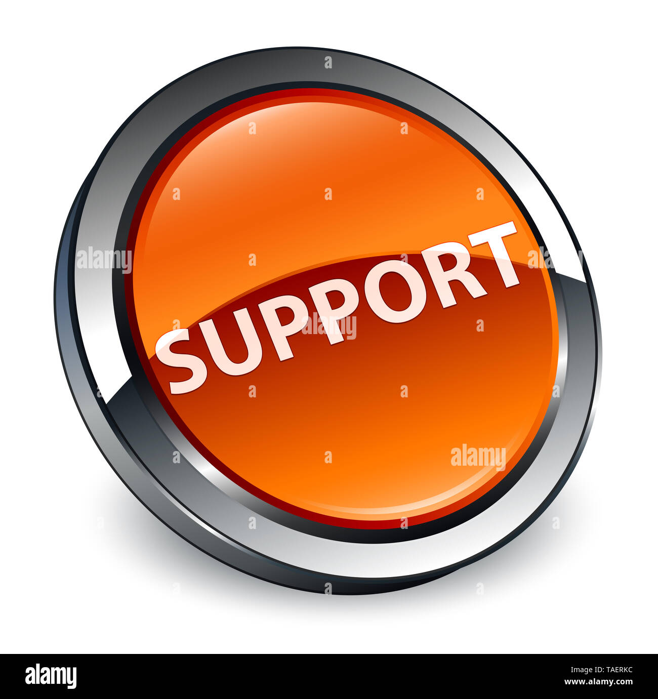 Support isolated on 3d brown round button abstract illustration Stock ...