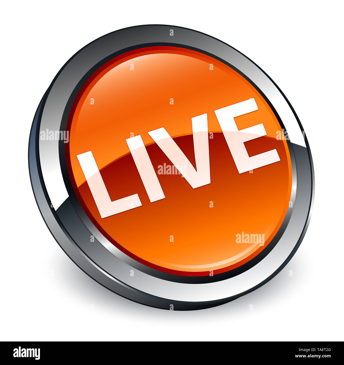 Live isolated on 3d brown round button abstract illustration Stock ...