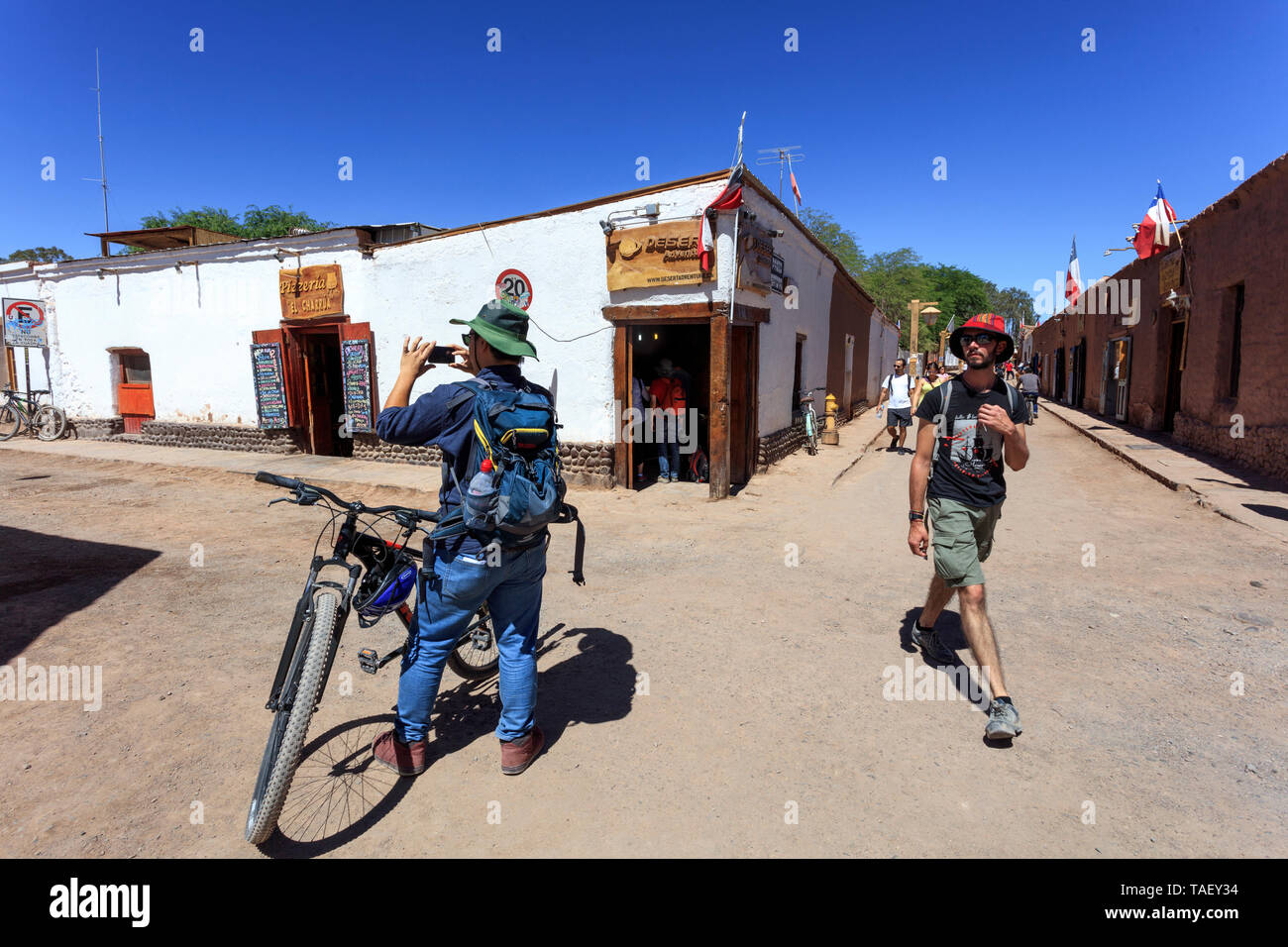 Main steet, San Pedro de Atacama, Chile Stock Photo