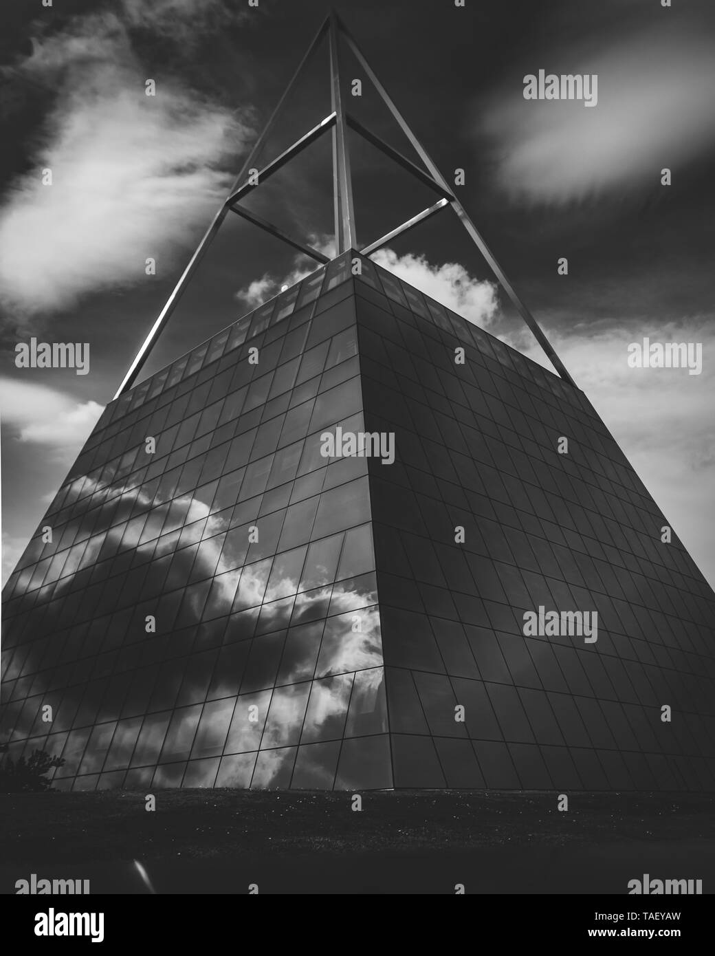 glass pyramid Stock Photo