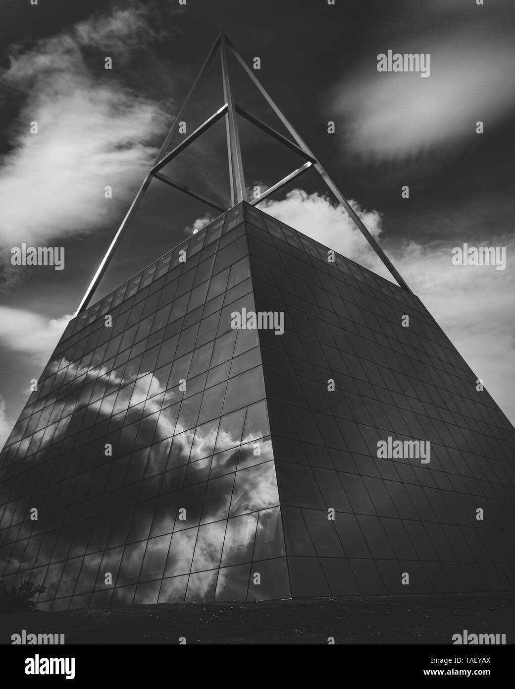 glass pyramid Stock Photo