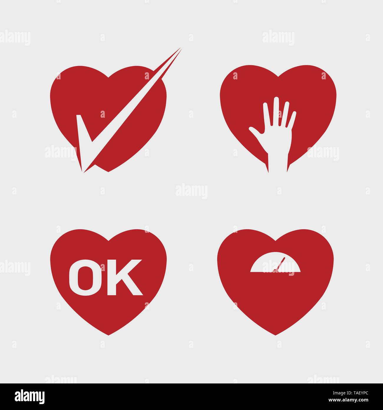 Heart abstract icon vector set Stock Vector Image & Art - Alamy