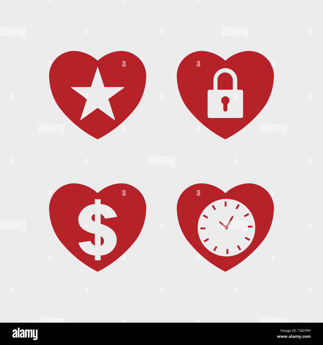 Heart abstract icon vector set Stock Vector Image & Art - Alamy