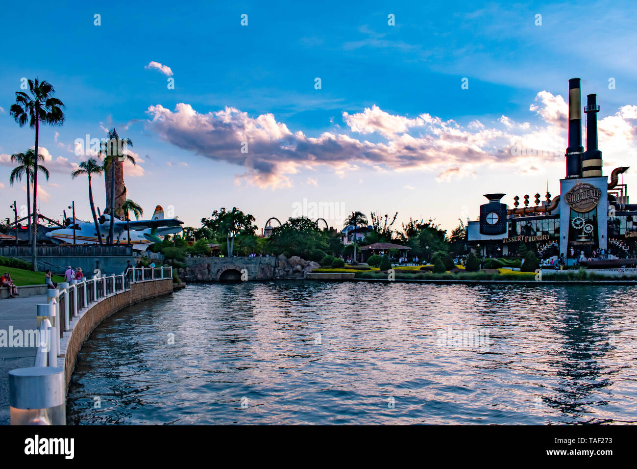 Orlando, Florida. May 21, 2019. Panoramic view of vintage plane, Island