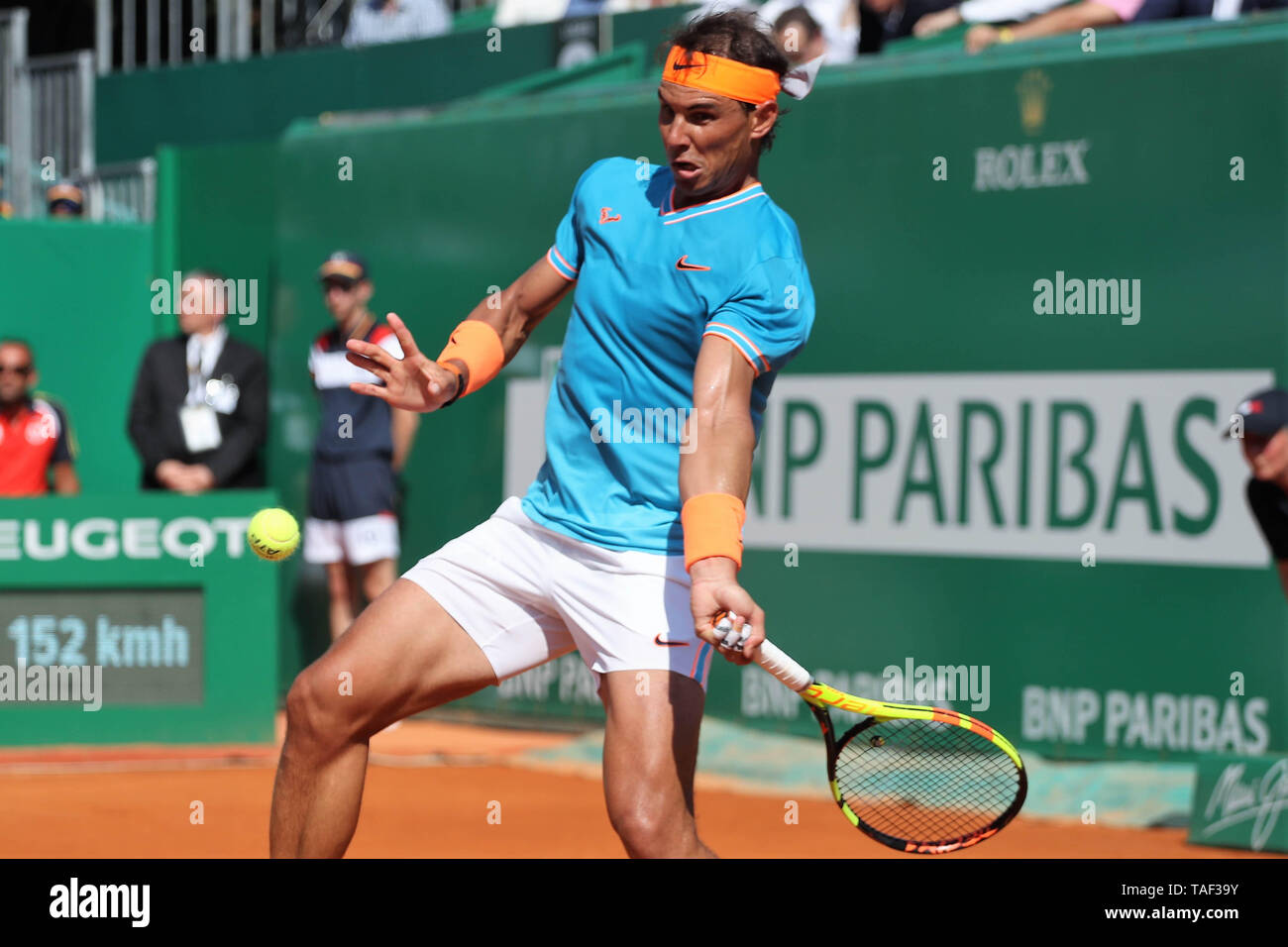 Rafael Nadal of Spain during the Rolex Monte-Carlo Masters 2019, ATP  Masters 100 tennis match on April 15, 2019 in Monaco - Photo Laurent Lairys  / DPPI Stock Photo - Alamy