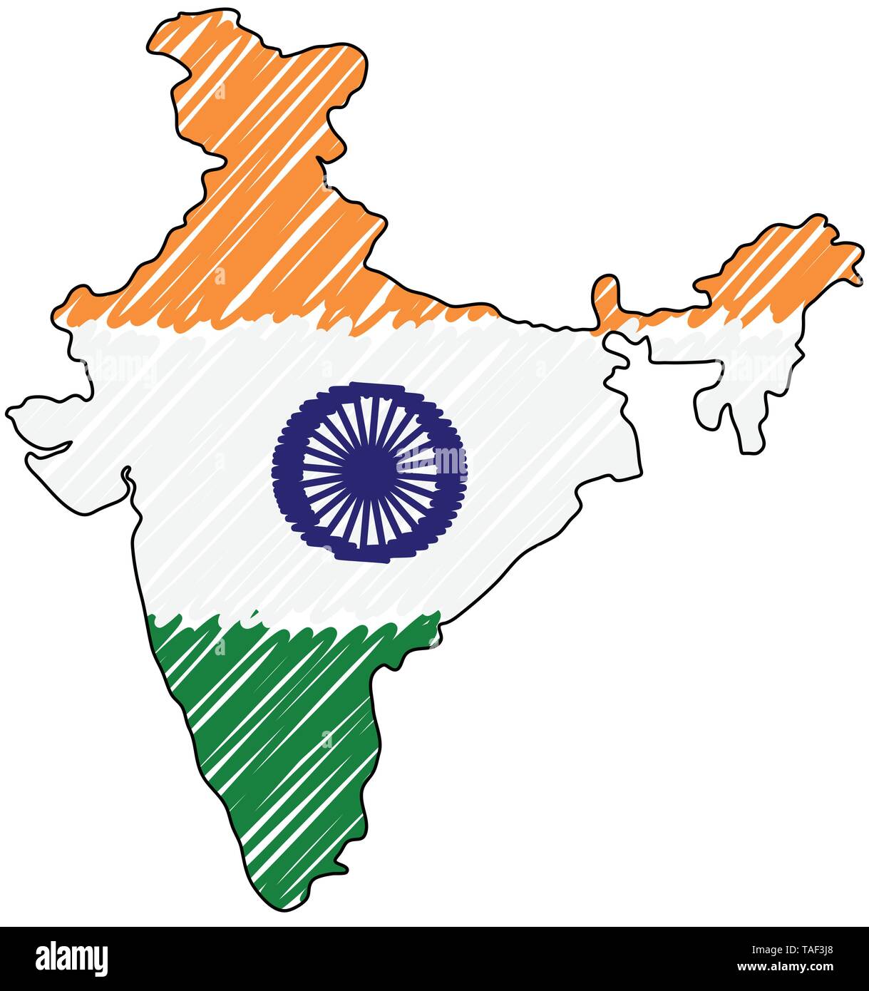 India Map On India Flag Drawing Stock Illustration 114504316 | Shutterstock-saigonsouth.com.vn