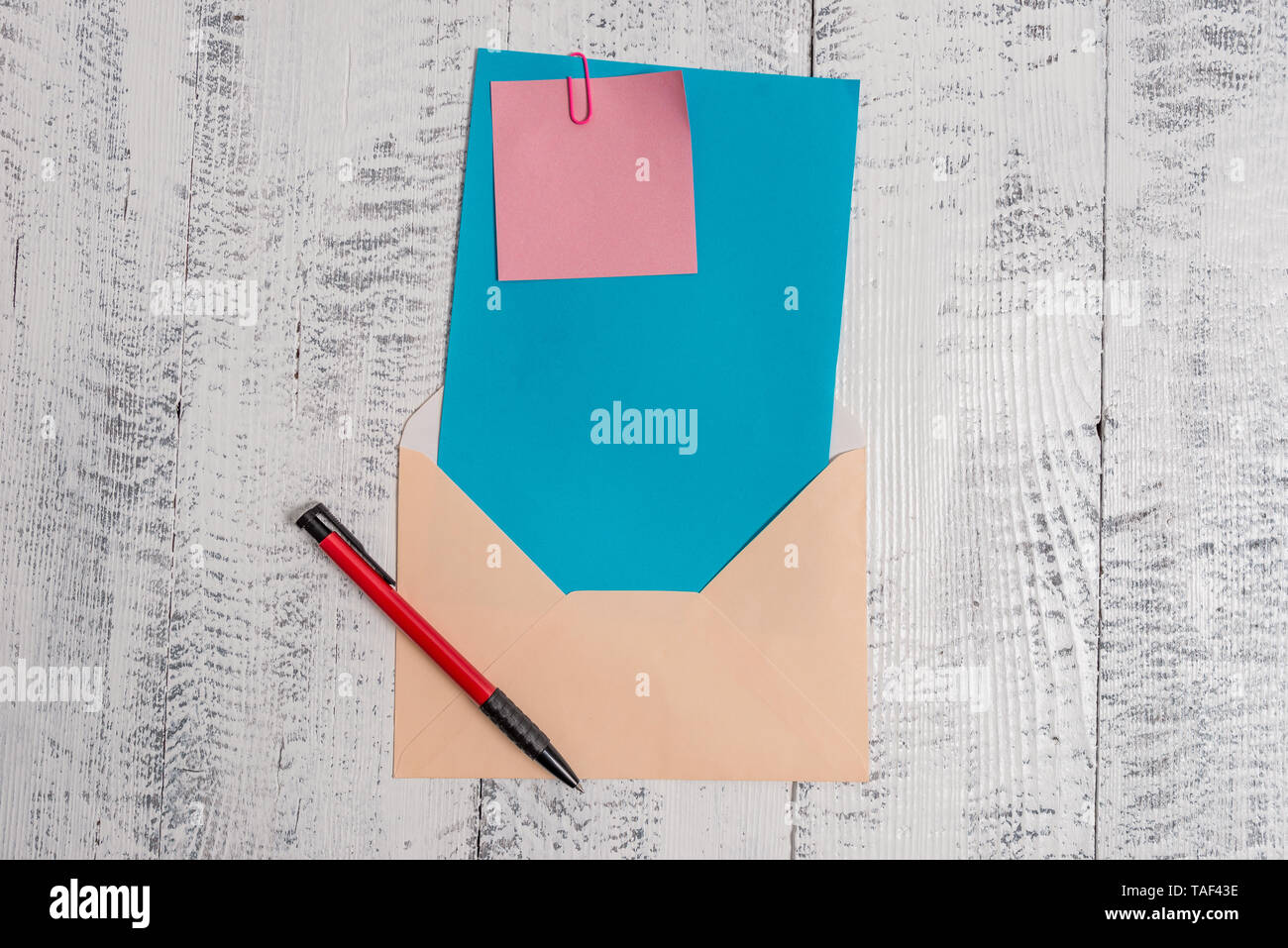 Sticky Note Envelop Envelope blank sheet letter paper sticky note ballpoint wooden ...