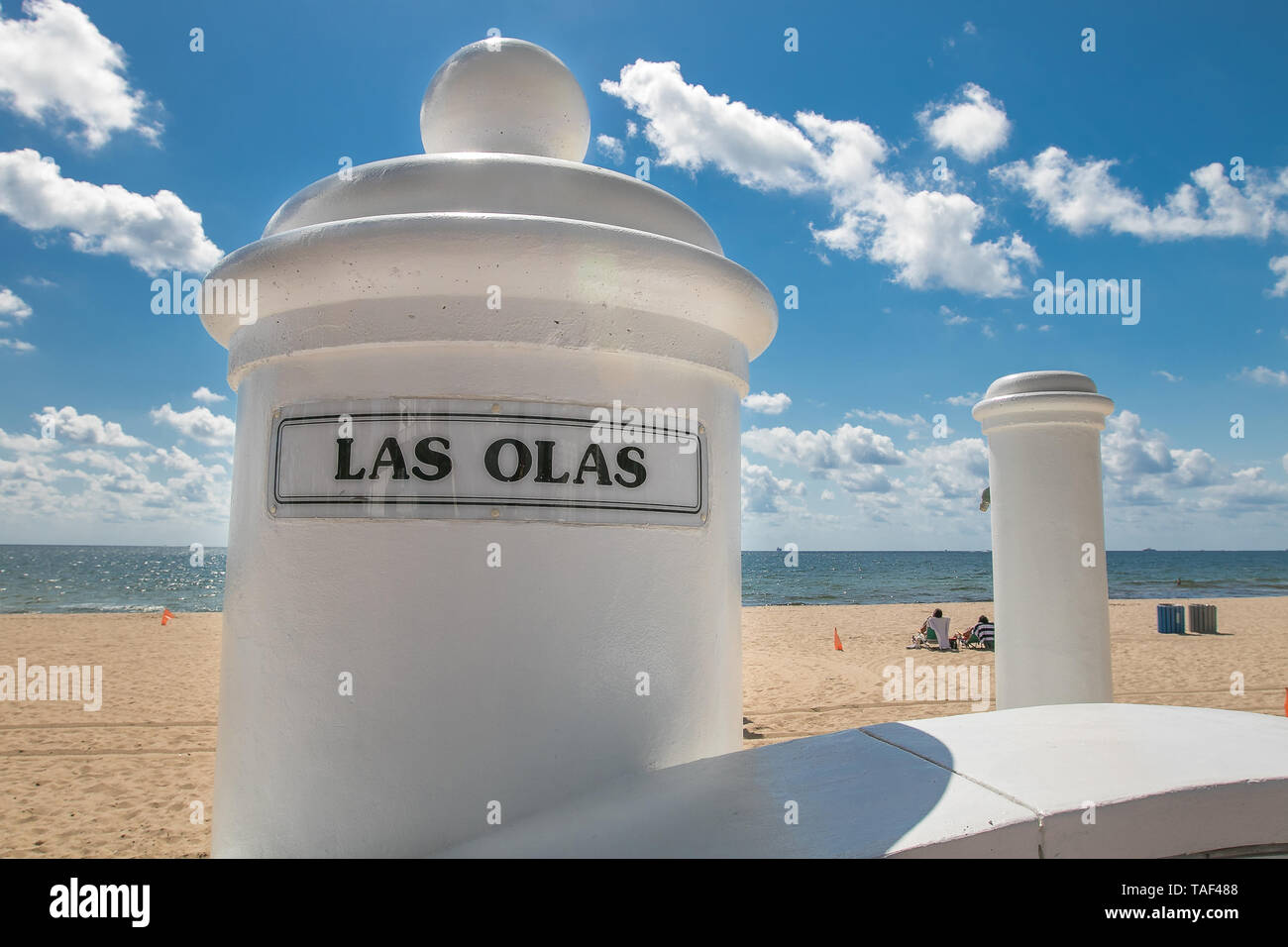 Fort Lauderdale beach across Las Olas Boulevard. Stock Photo