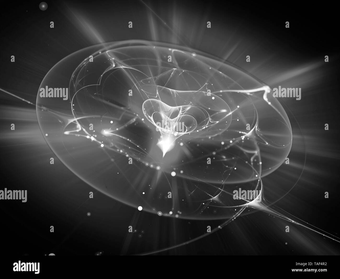 Energy source in deep space, computer generated abstract intensity map ...