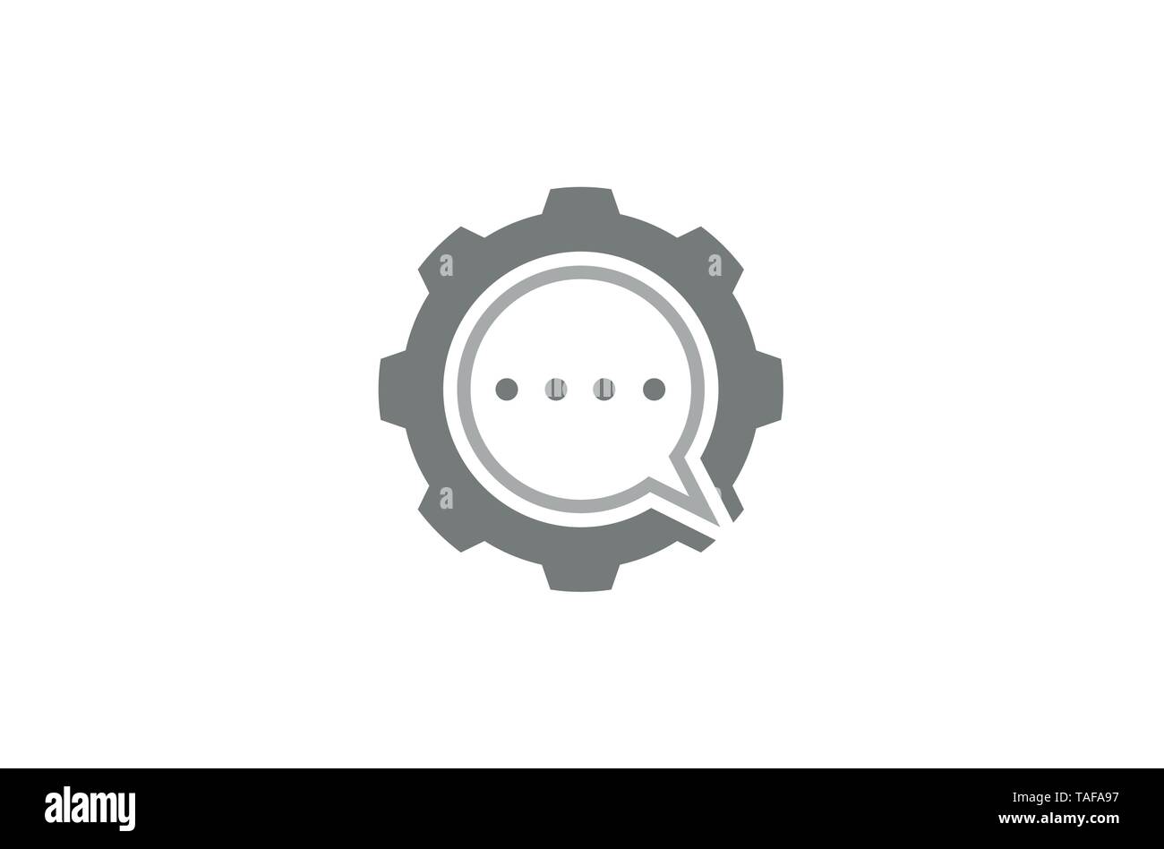 Creative Gear Chat Bubble Logo Design Illustration Stock Vector