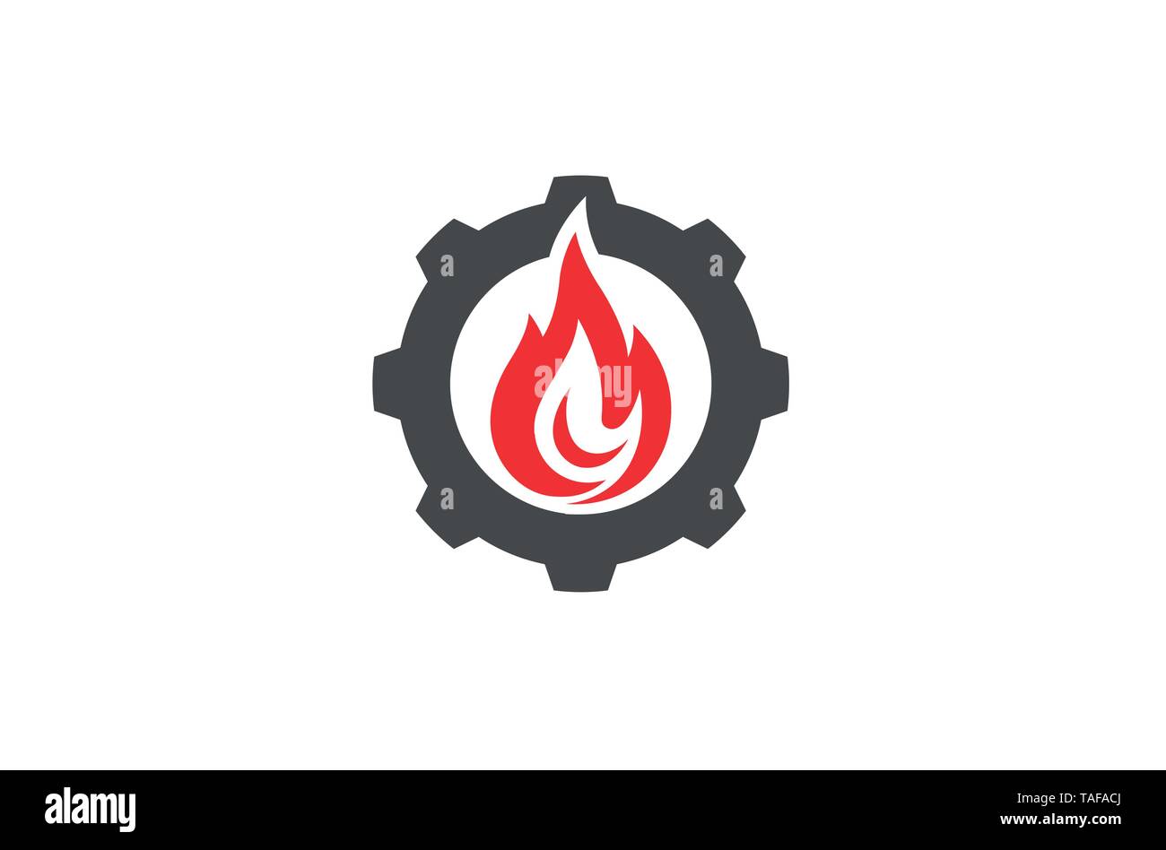 Creative Hot Gear Fire Logo Stock Vector