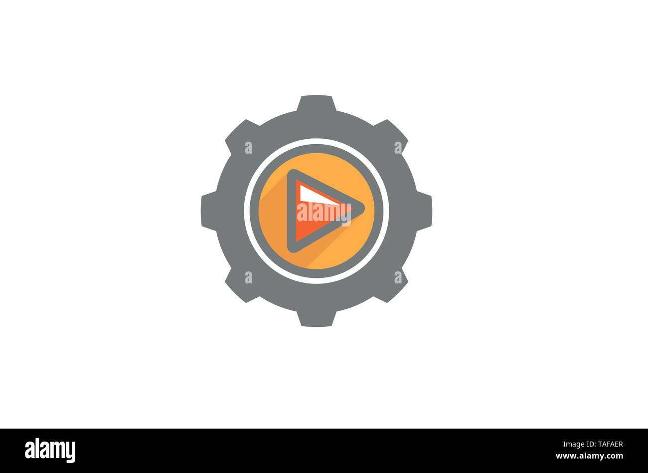Creative Gear Play Logo Design Illustration Stock Vector