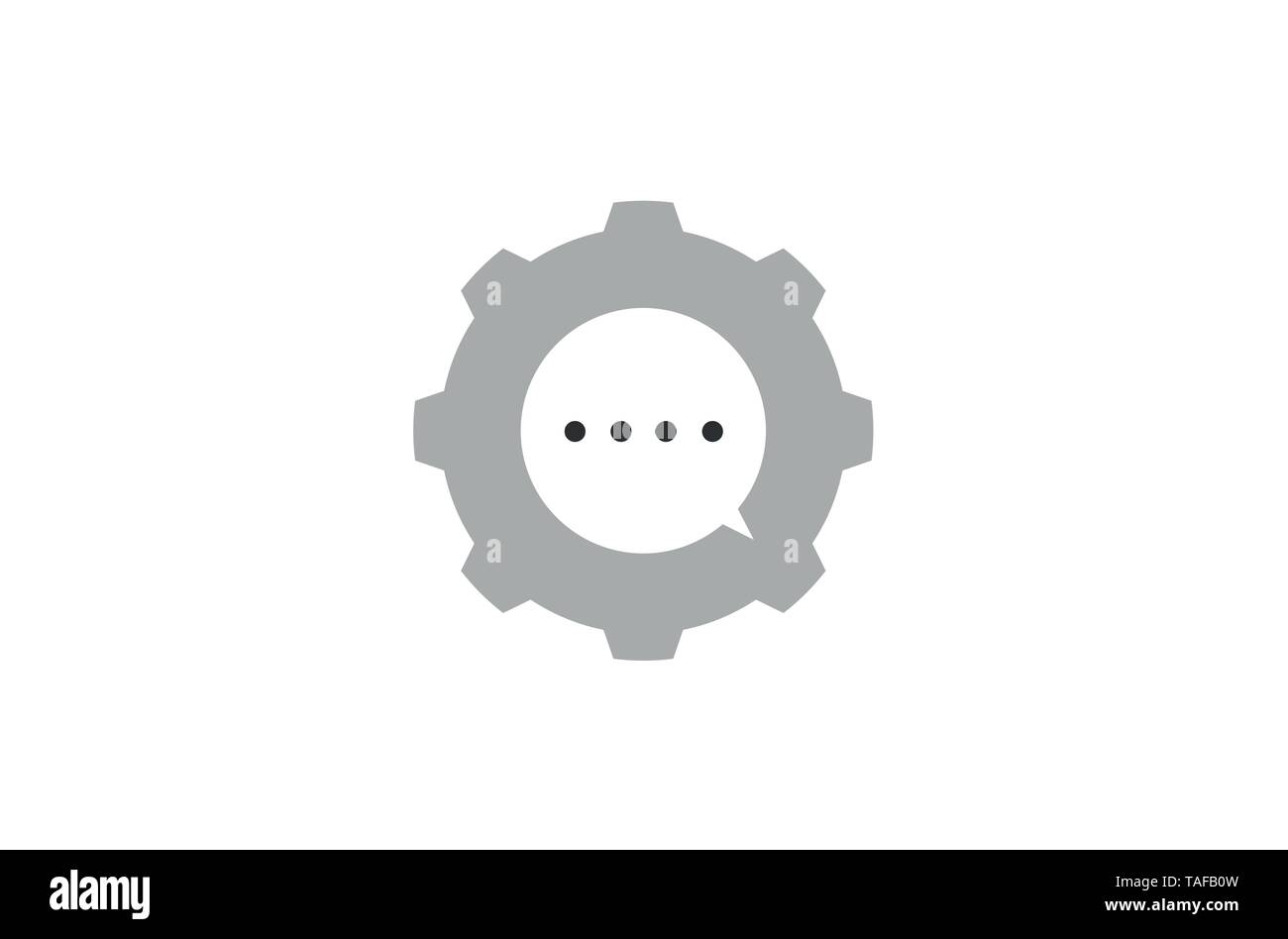 Creative Gear Chat Bubble Logo Design Illustration Stock Vector