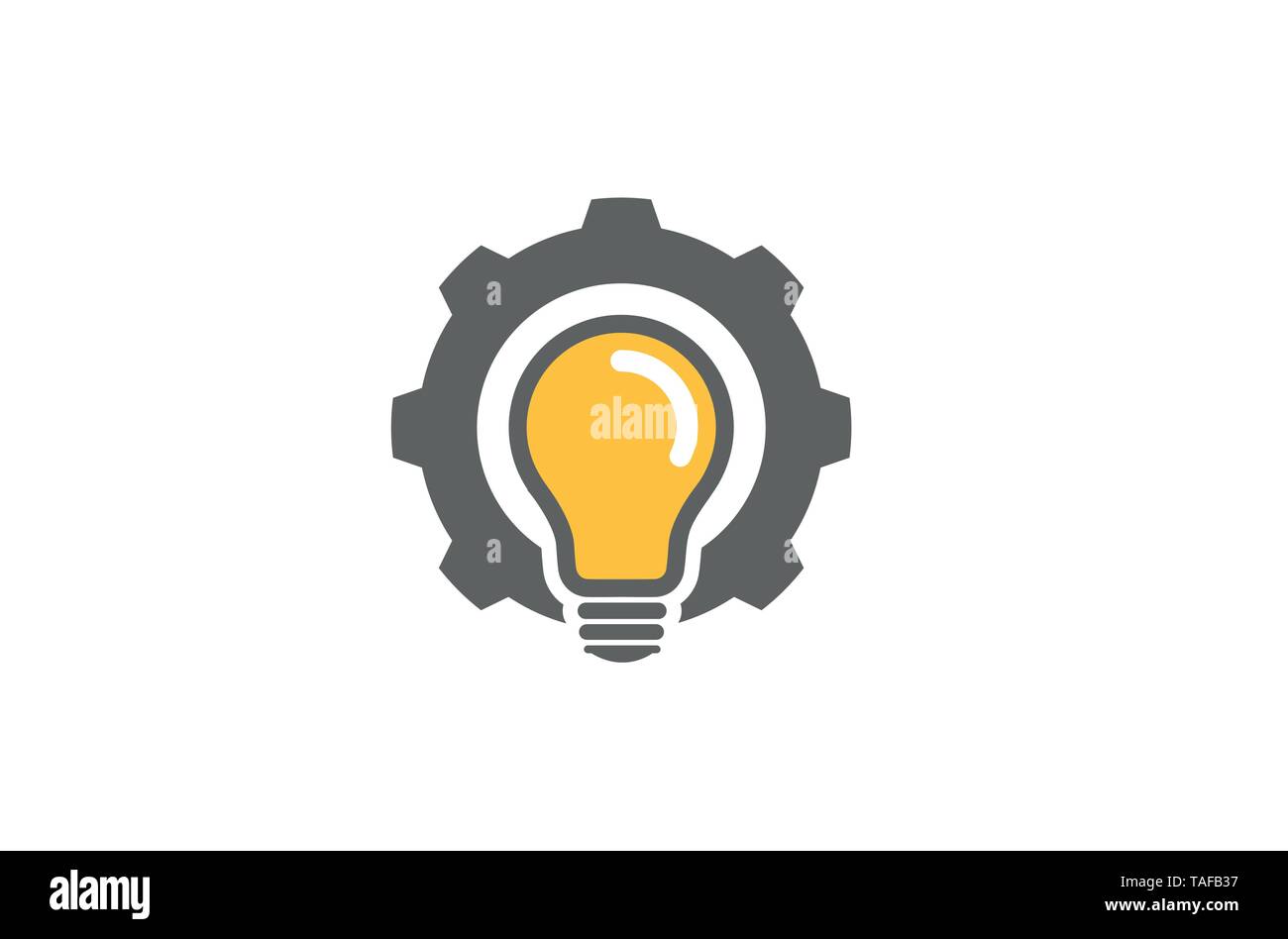 Creative Gear Bubble Lamp Logo Design Illustration Stock Vector