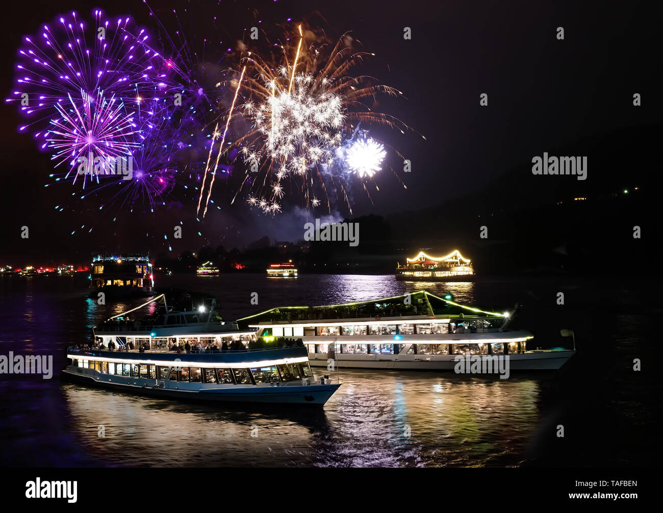 Rhein in Flammen (Rhine in Flames) , Germany Stock Photo