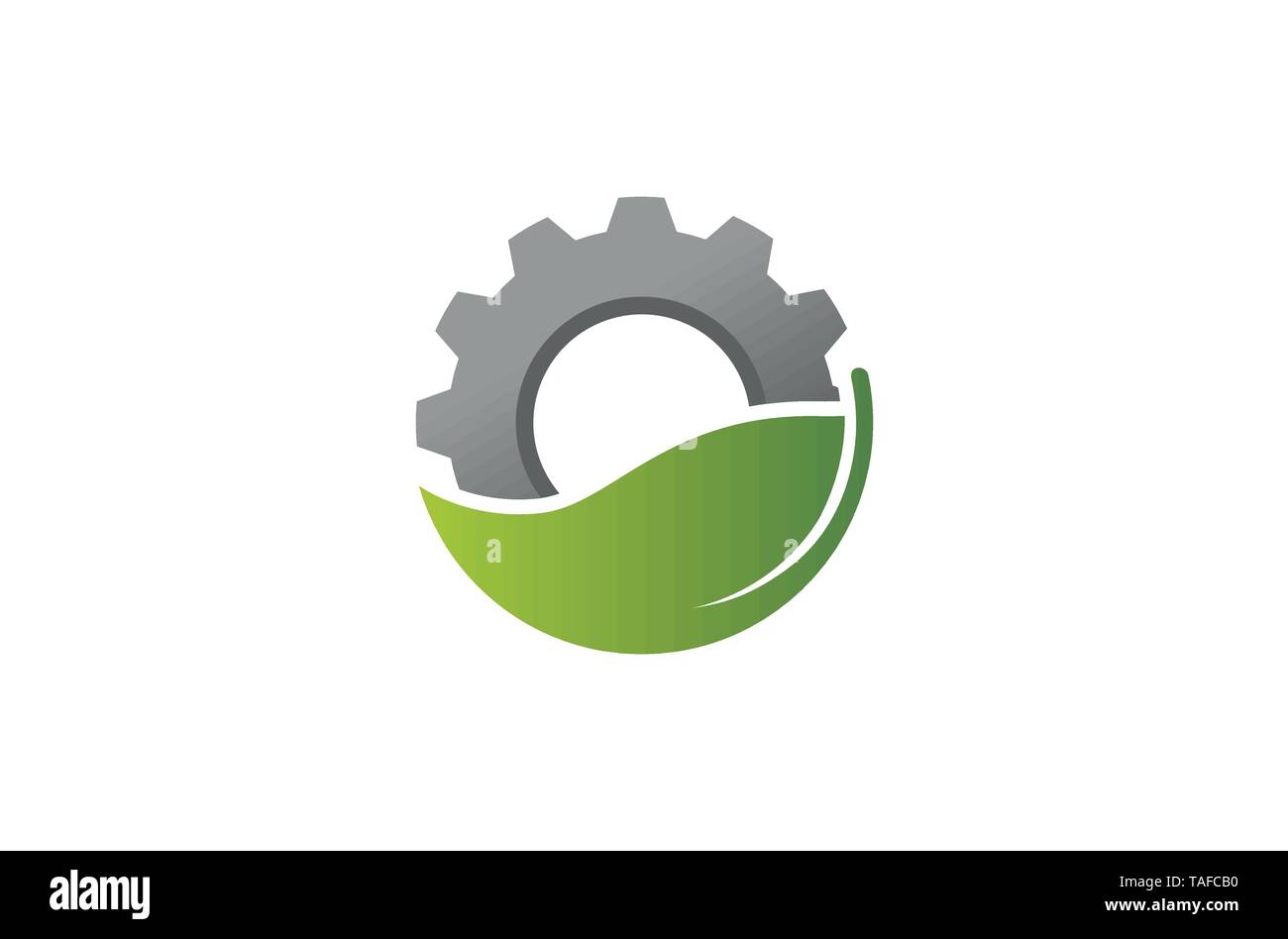 Creative Gear Leaf Agricultural technology Logo Design Illustration Stock Vector