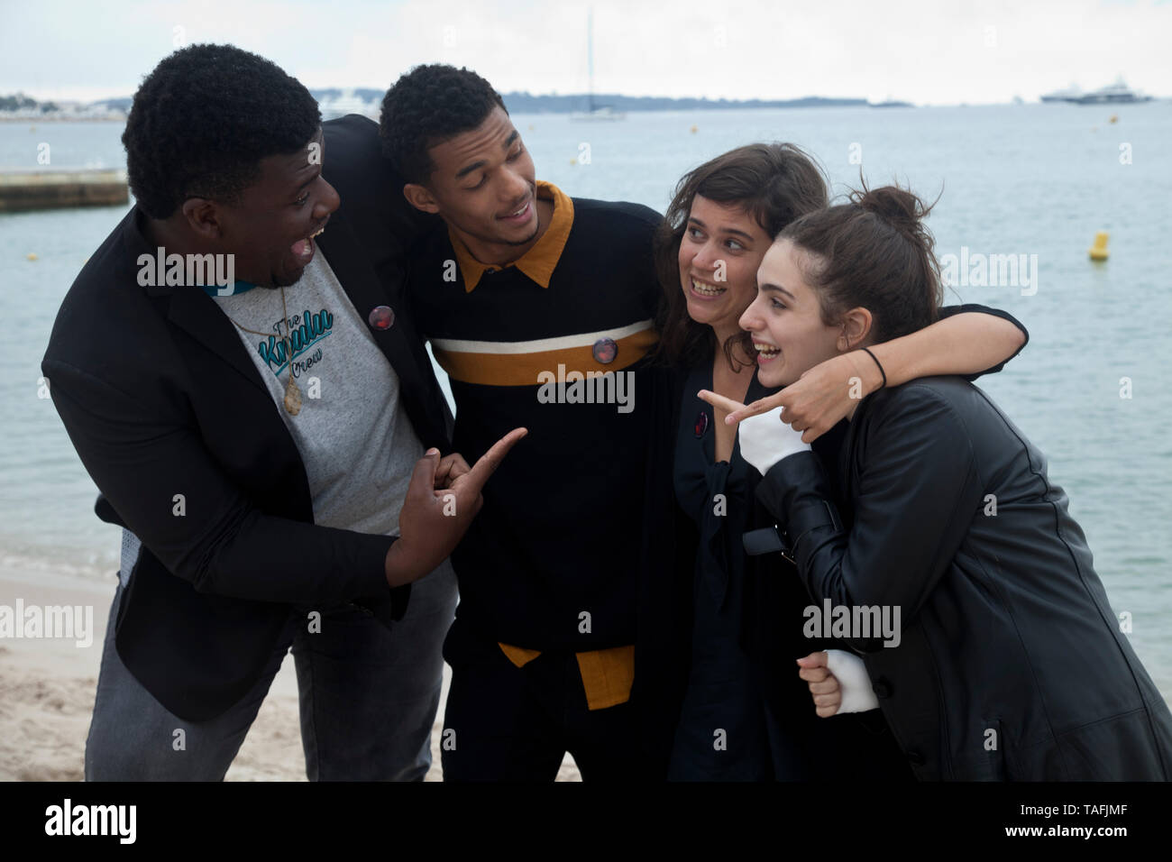 Cannes, France. 24th May, 2019. Digao Ribeiro, Juan Paiva, Director Alice Furtado and Alice Furtado at Sick, Sick, Sick (Sem Seu Sangue) film photo call at the Cannes Directors' Fortnight, Friday 24th May 2019, Plage Quinzaine, C-Beach, Cannes, France. Photo Credit: Doreen Kennedy/Alamy Live News Stock Photo