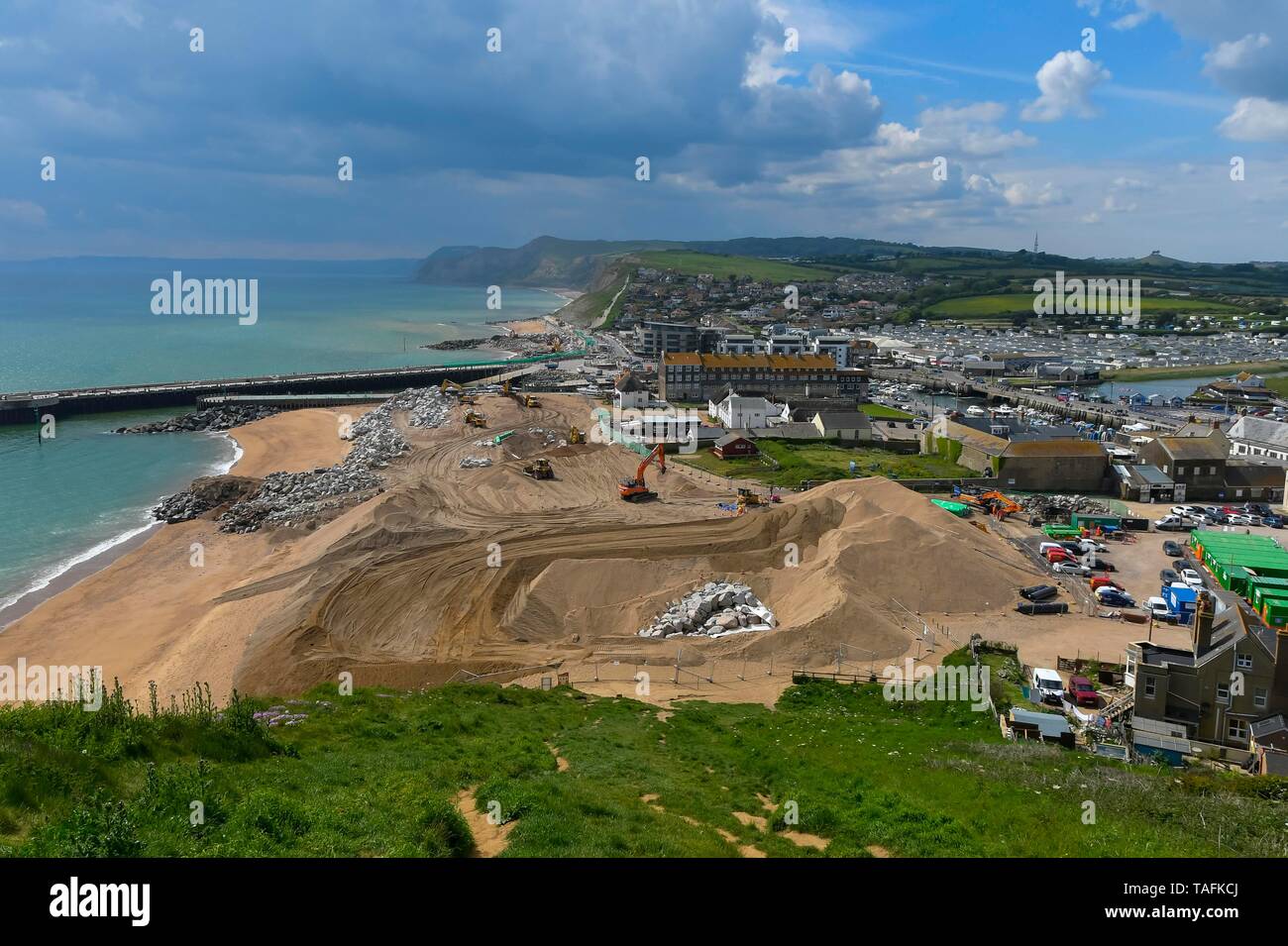 West Bay, Dorset, UK. 24th May 2019. Picture A multimillion pound