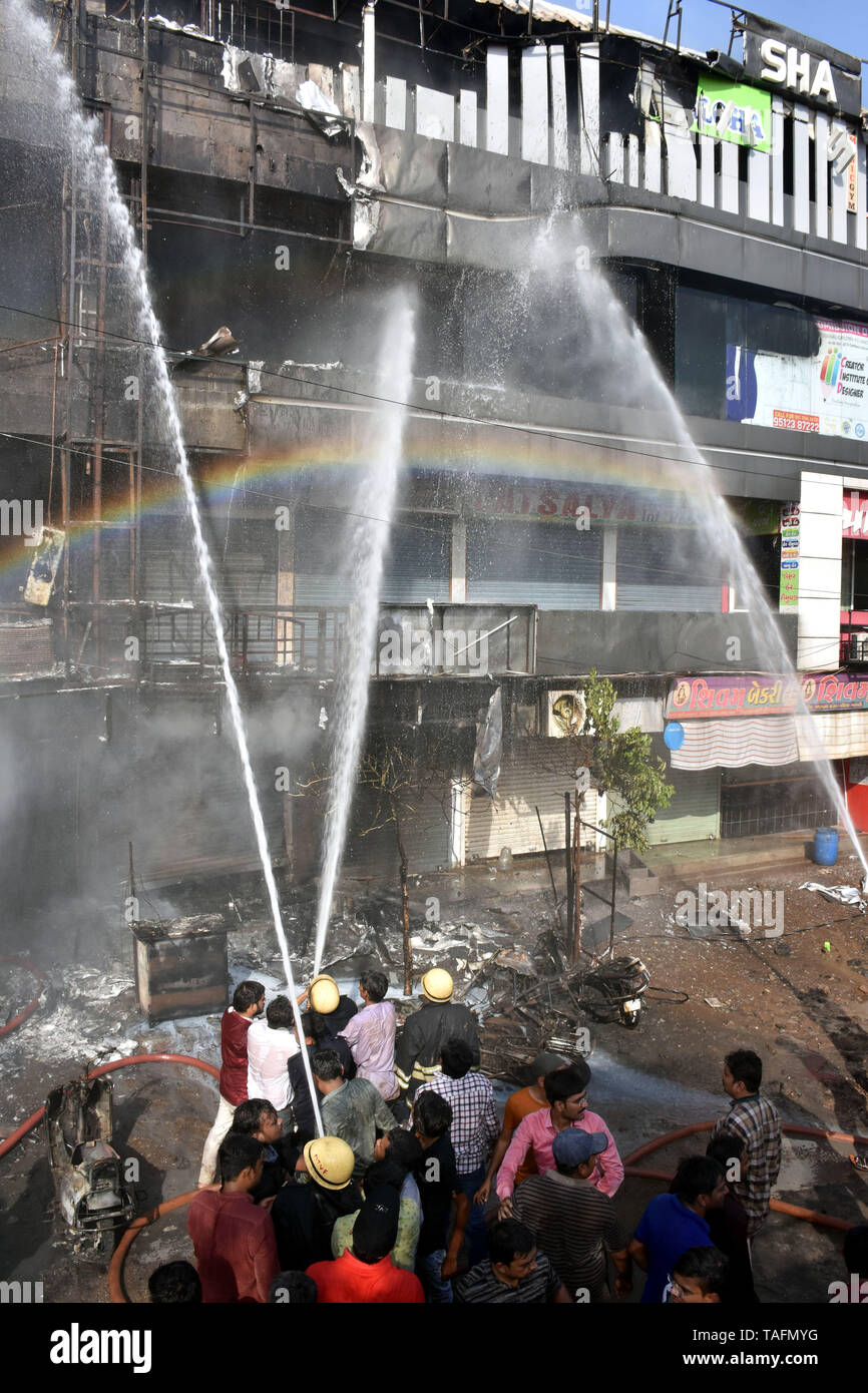 Surat. 24th May, 2019. Rescuers Work At A Building In Surat Town Of The ...