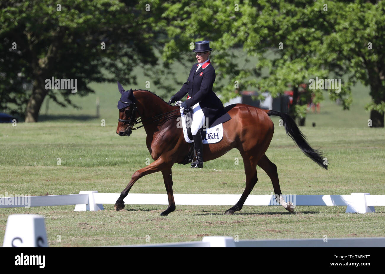 Houghton, UK. 24th May, 2019. Zara Tindall puts Watkins through the