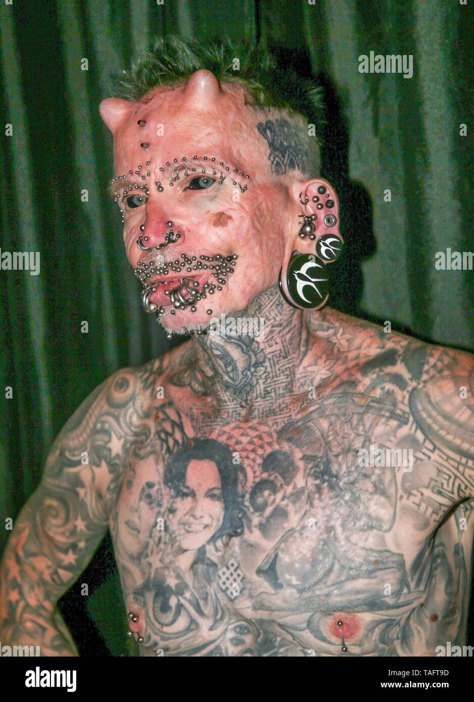 Groningen,Netherlands 25 May 2019 Rolf Buchholz , from Dortmund, Germany special guest at the Ink&Kutz  Tattoo and Live Style, and current Guinness world of record for the most pierced man in the planet. Roplh  has a total of 453 studs and rings all over his body.Paul Quezada-Neiman/Alamy Live News Stock Photo