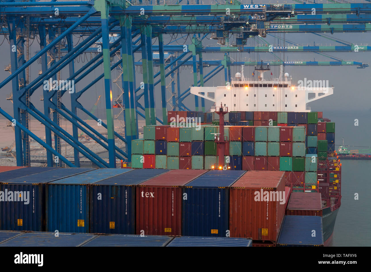 Container ship at Wesport, Port Kelang, Malaysia Stock Photo Alamy