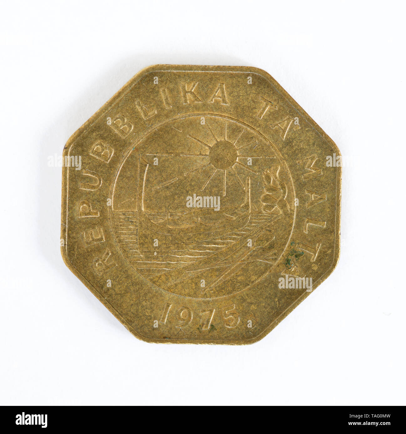 Malta 25 cents coin - 1975 Stock Photo