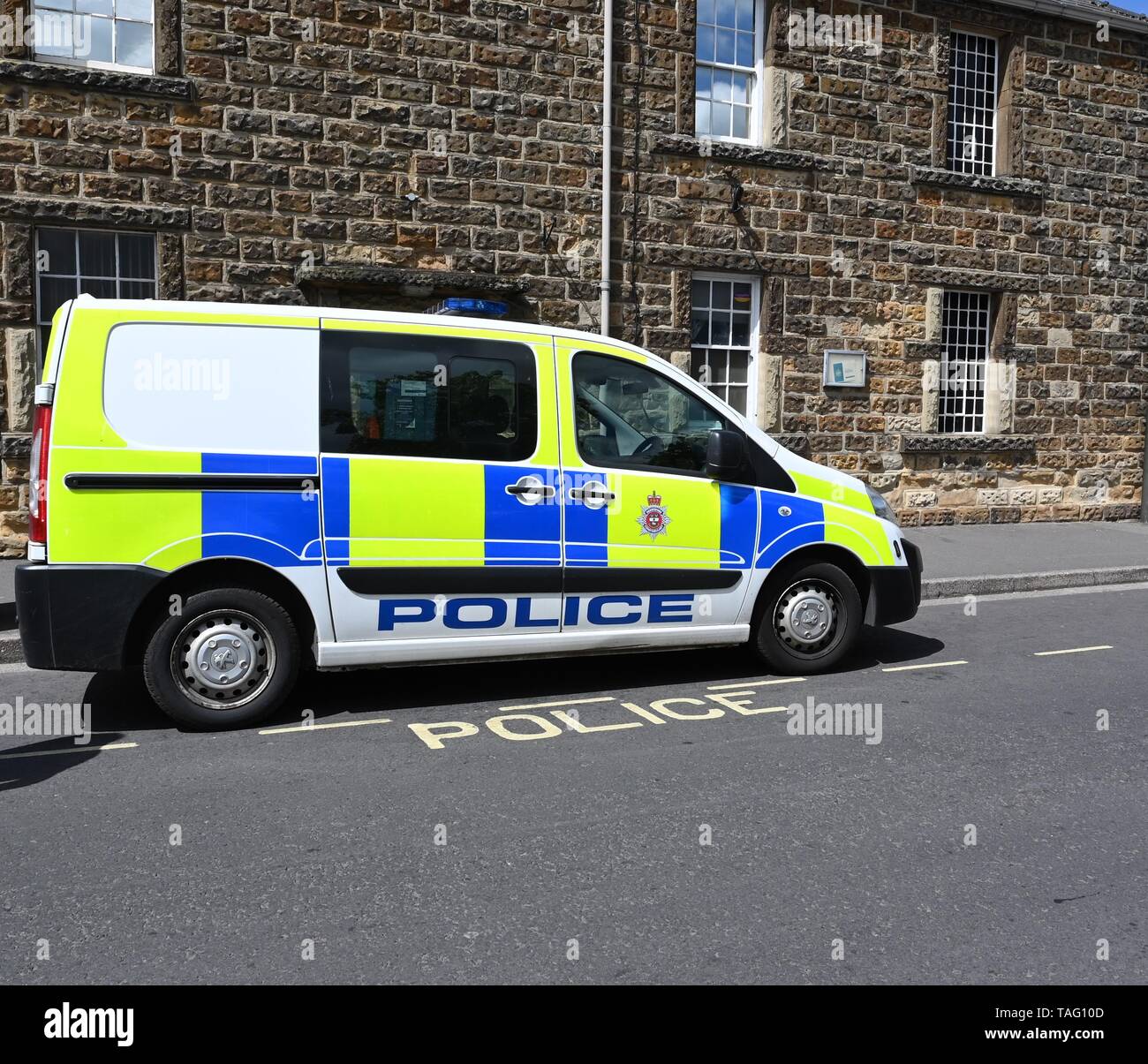 A police van outside the police station in Bakewell, Derbyshire Stock Photo  - Alamy