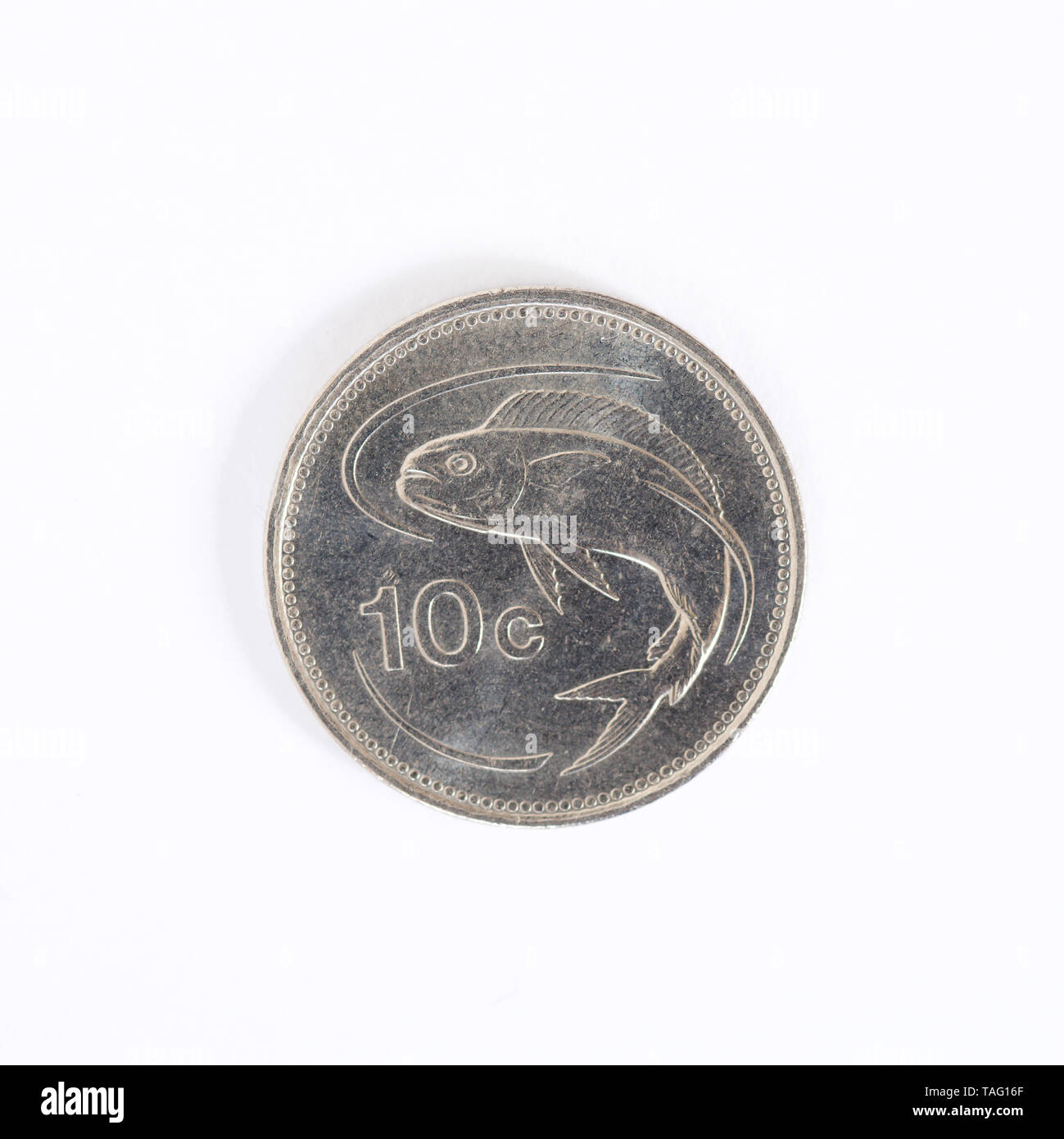 Malta 10 cents coin - 1986 Stock Photo