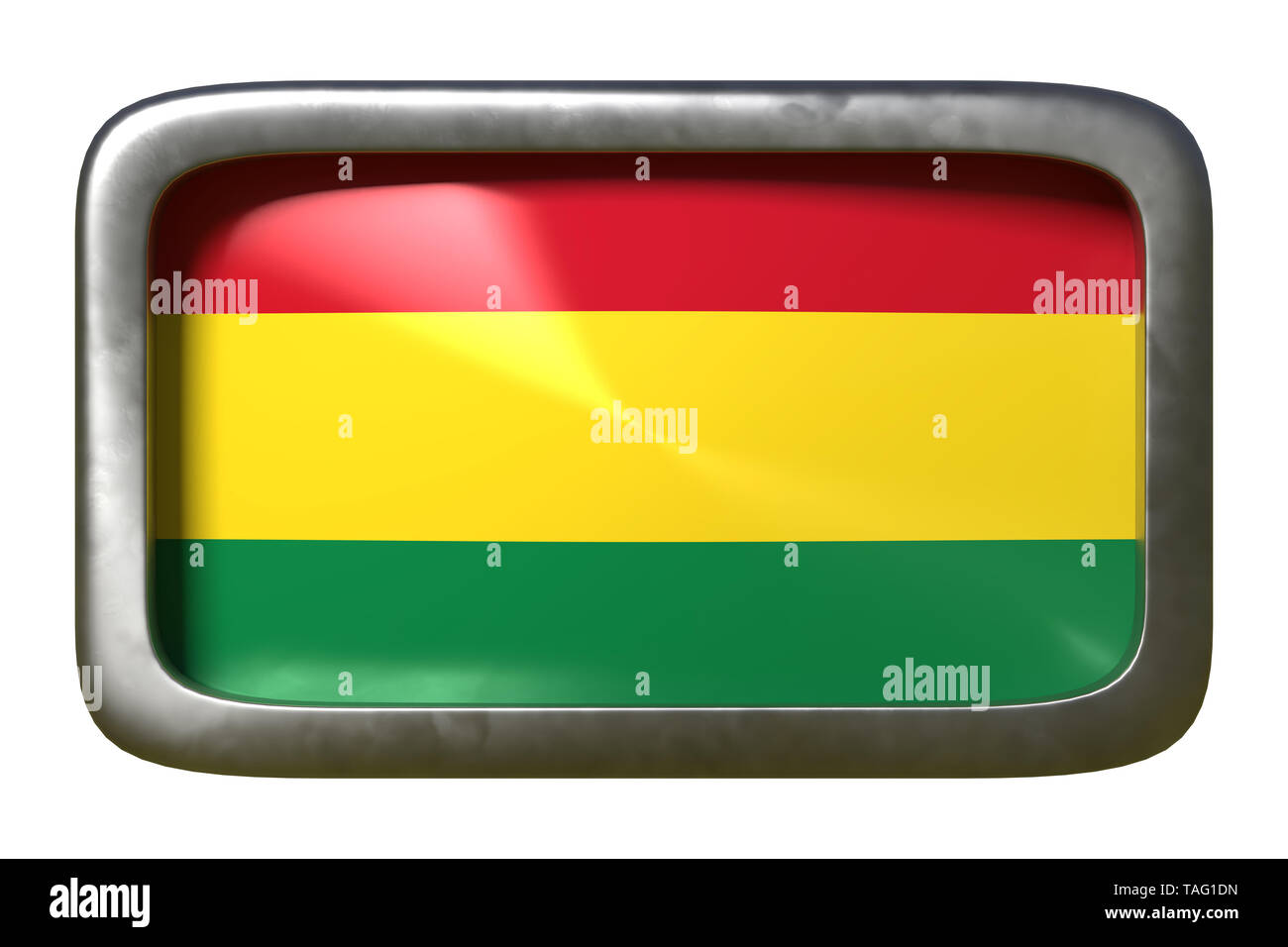 3d rendering of a Bolivia flag on a rusty sign isolated on white ...