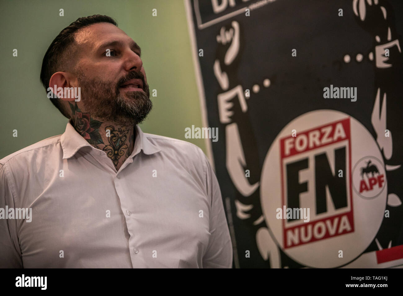 Massimo Ursino during press conference of Forza Nuova in Palermo. Stock Photo