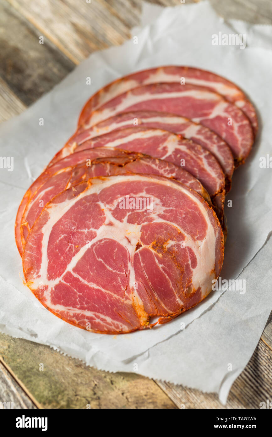Italian coppa capocollo slices hi-res stock photography and images - Alamy