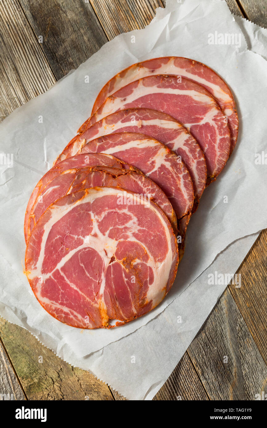 Organic Italian Capocollo Deli Meat Ready to Eat Stock Photo Alamy