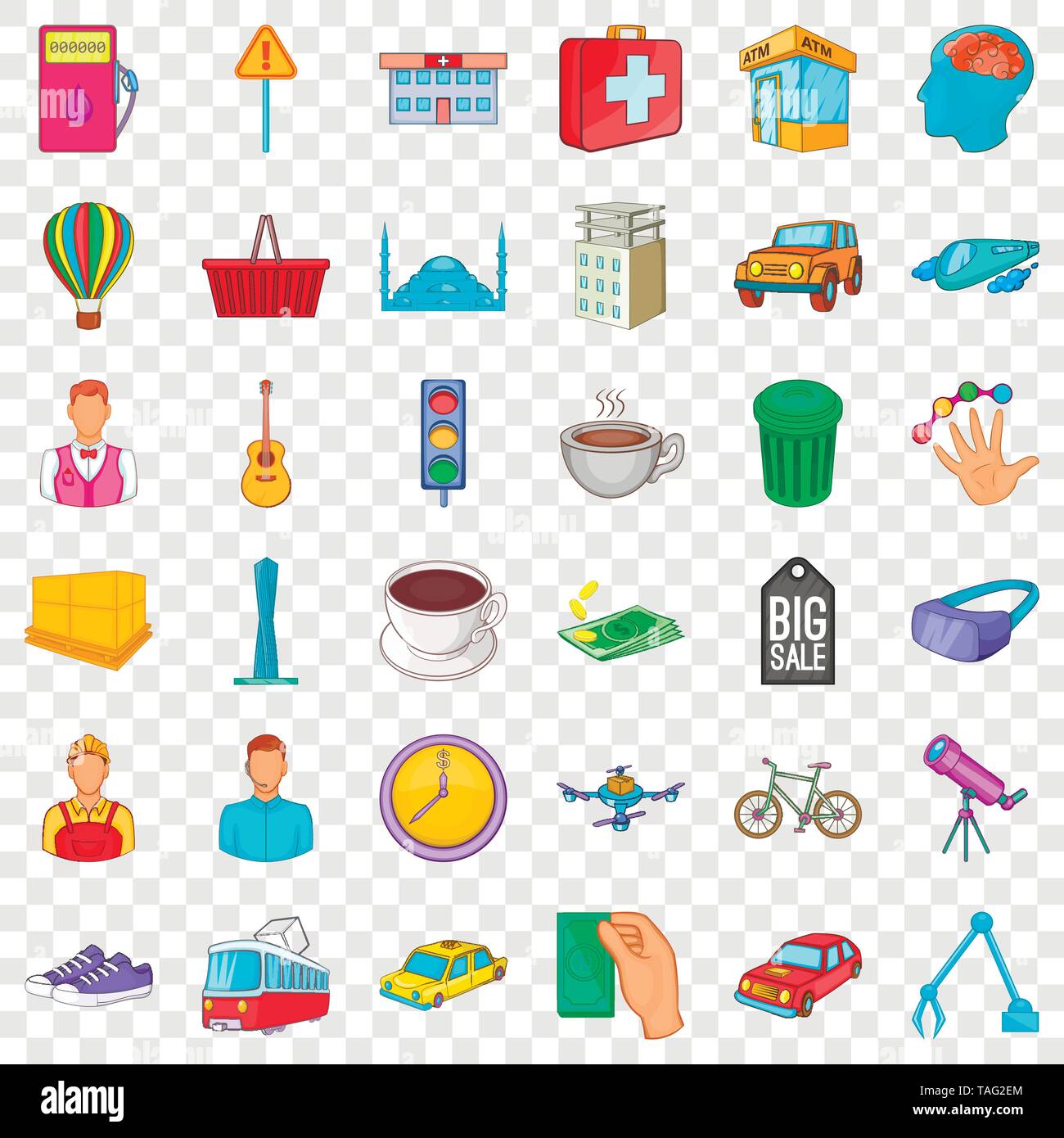 Transport icons set, cartoon style Stock Vector Image & Art - Alamy
