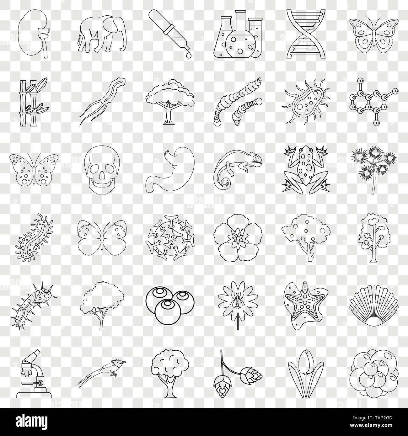 Bacteria icons set, outline style Stock Vector Image & Art - Alamy