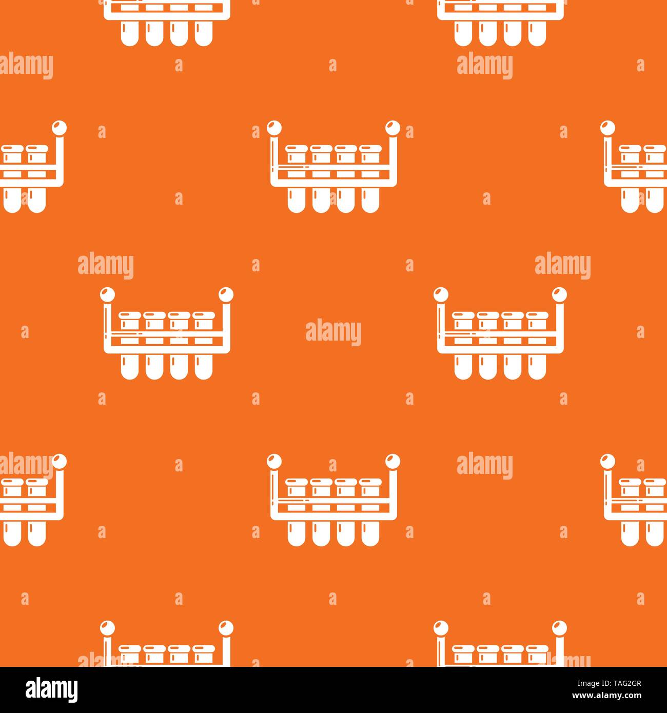 Laboratory flask pattern vector orange Stock Vector