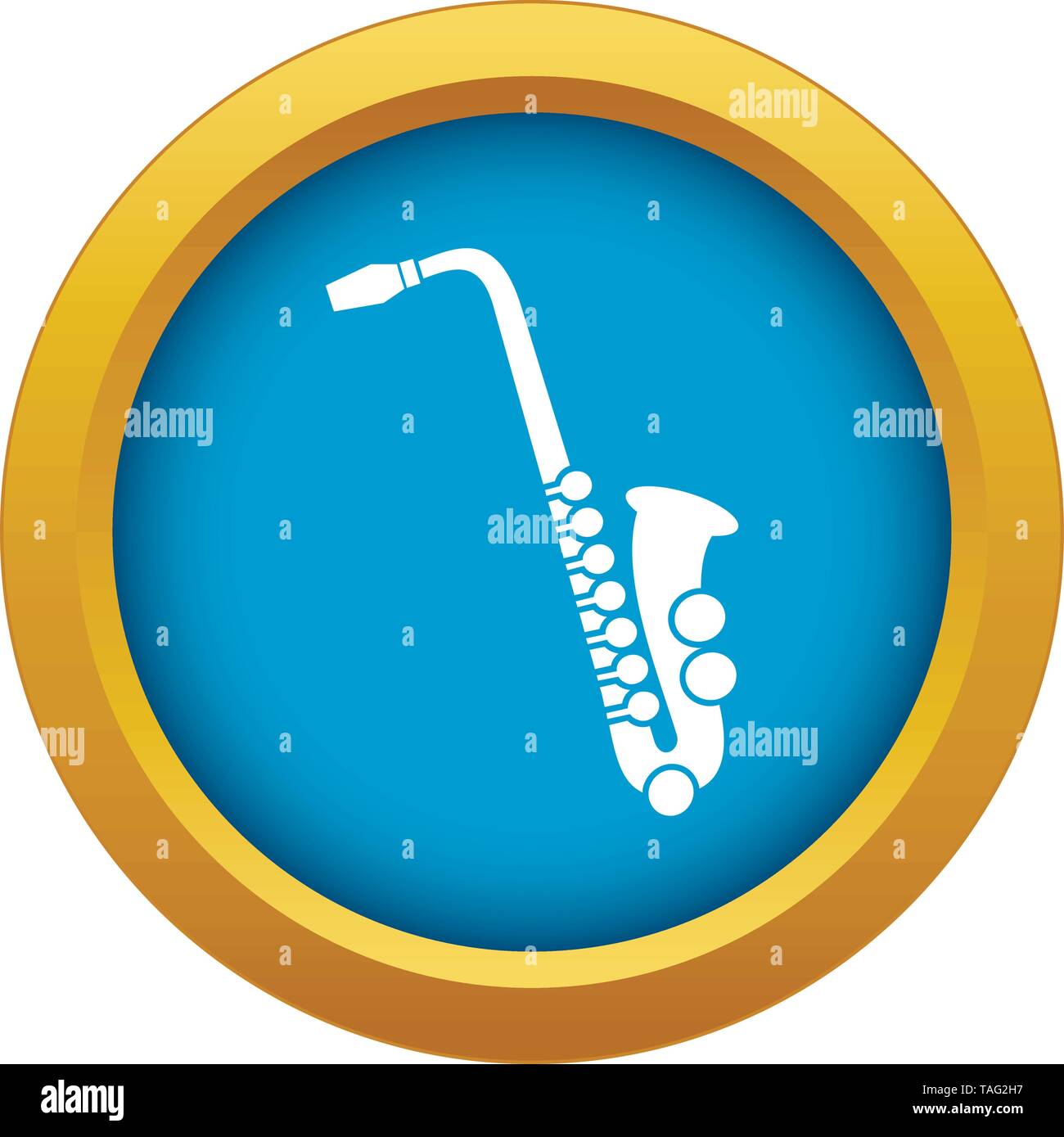 Saxophone icon blue vector isolated Stock Vector Image & Art Alamy