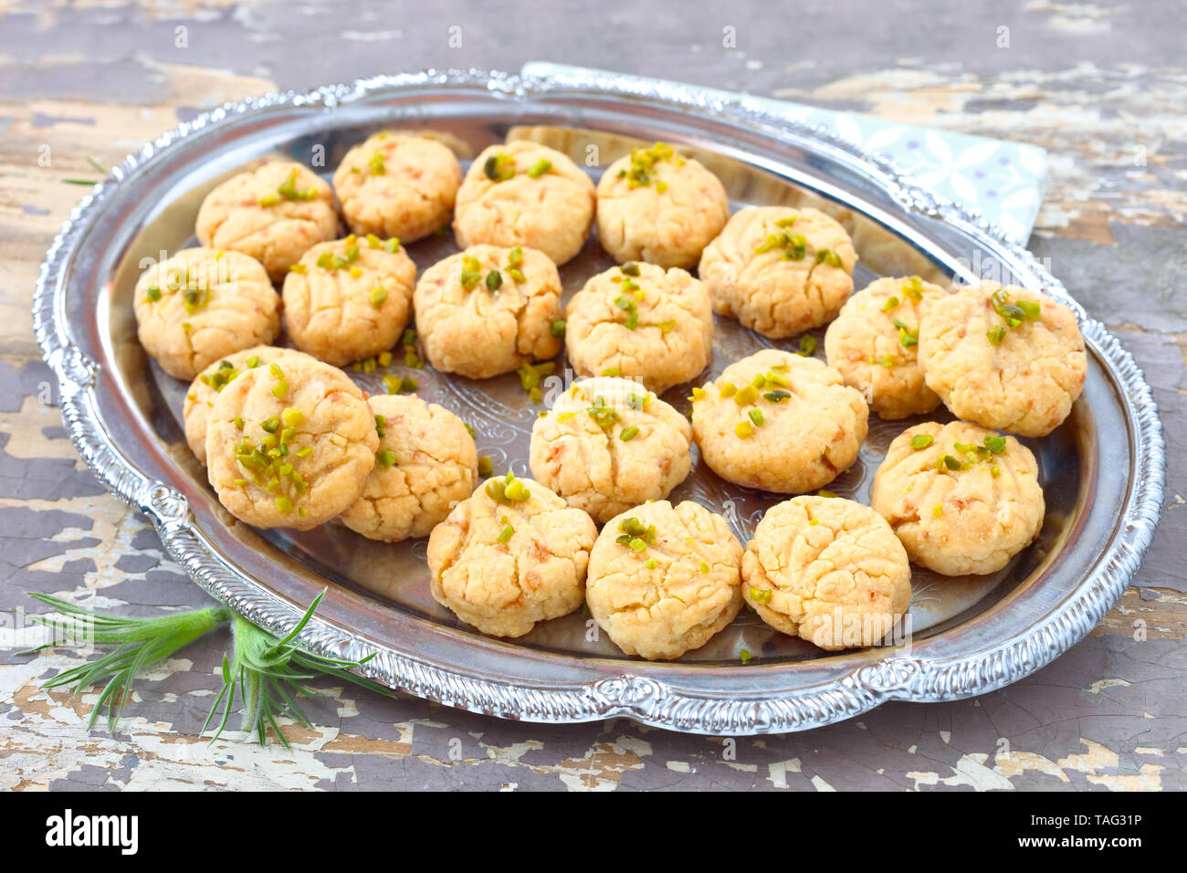 Turkish pistachio cookies Stock Photo Alamy