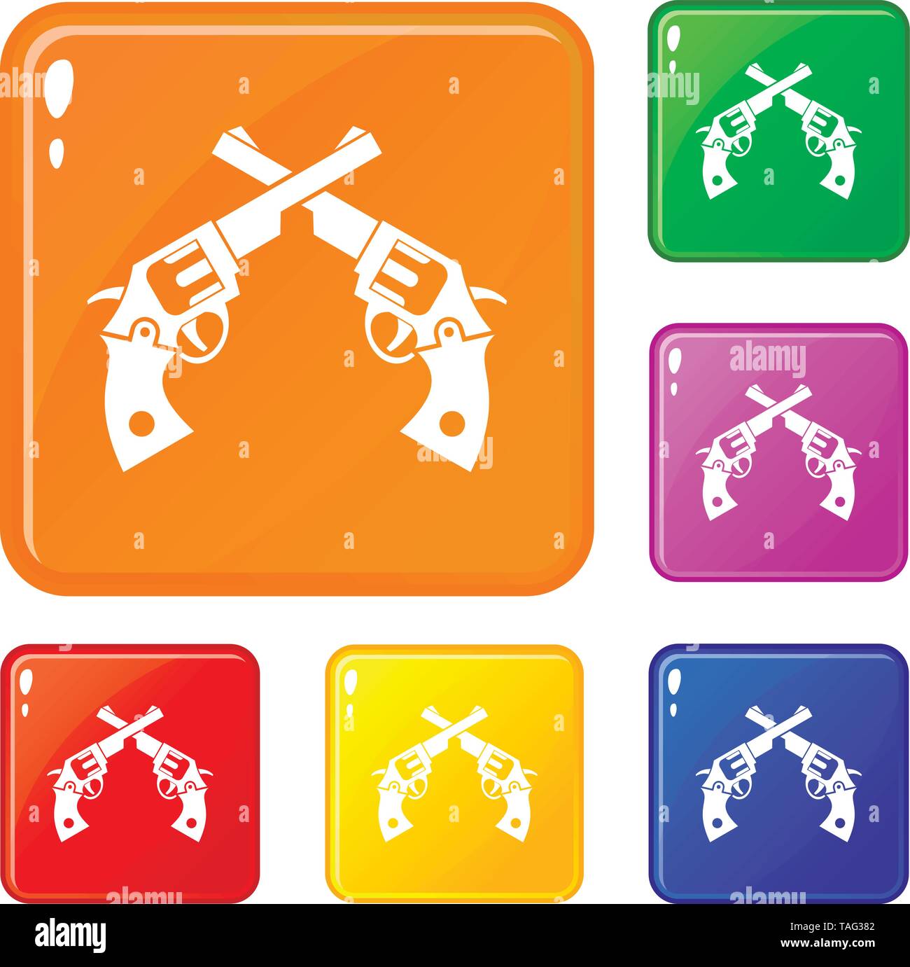Revolvers icons set vector color Stock Vector Image & Art - Alamy