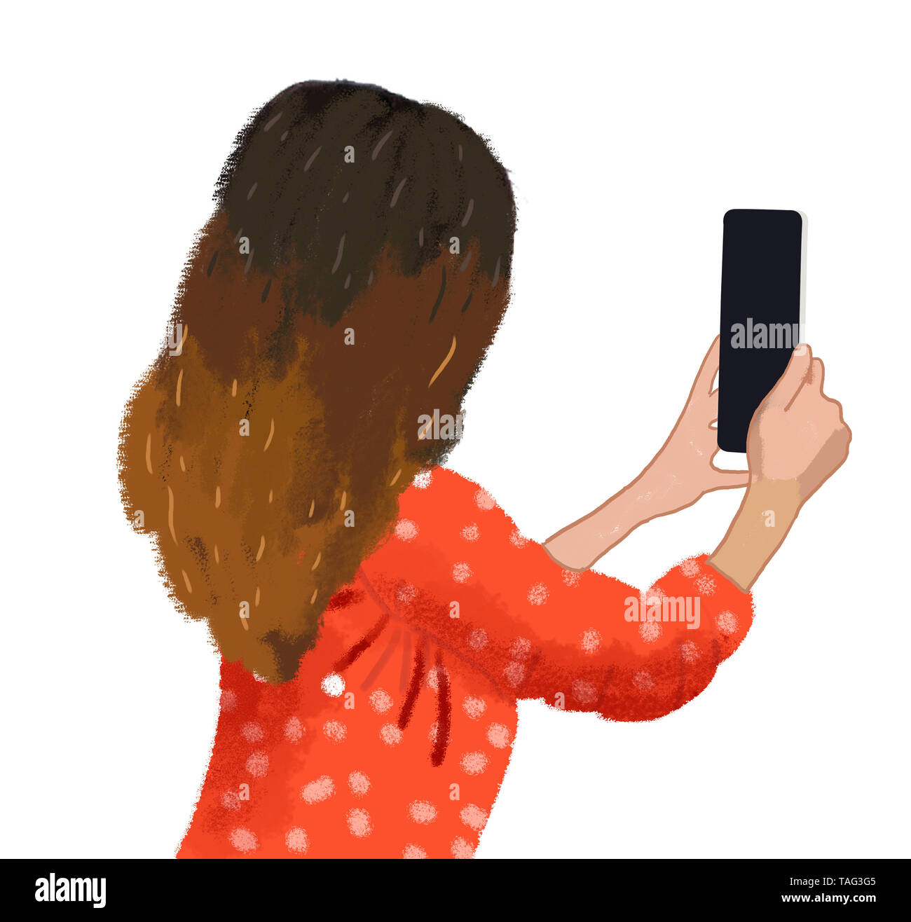 cell phone selfie Stock Photo