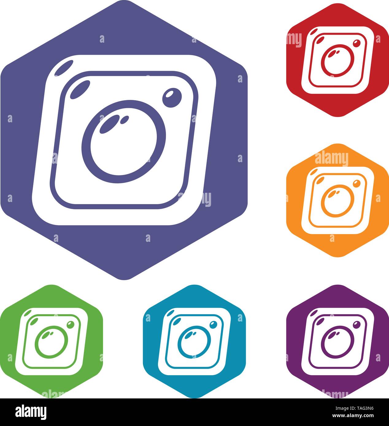 Photo icons vector hexahedron Stock Vector