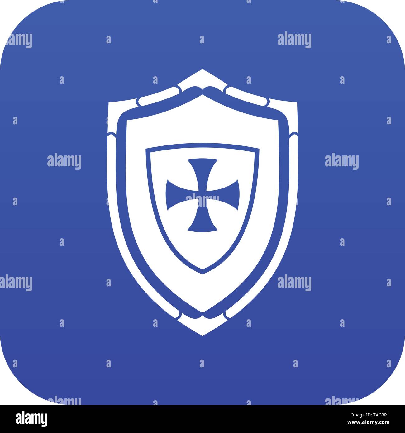 Shield with cross icon digital blue Stock Vector Image & Art - Alamy
