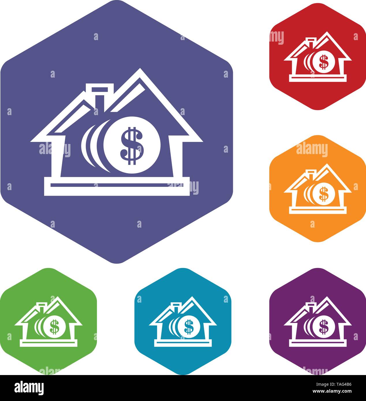 Bank icons vector hexahedron Stock Vector