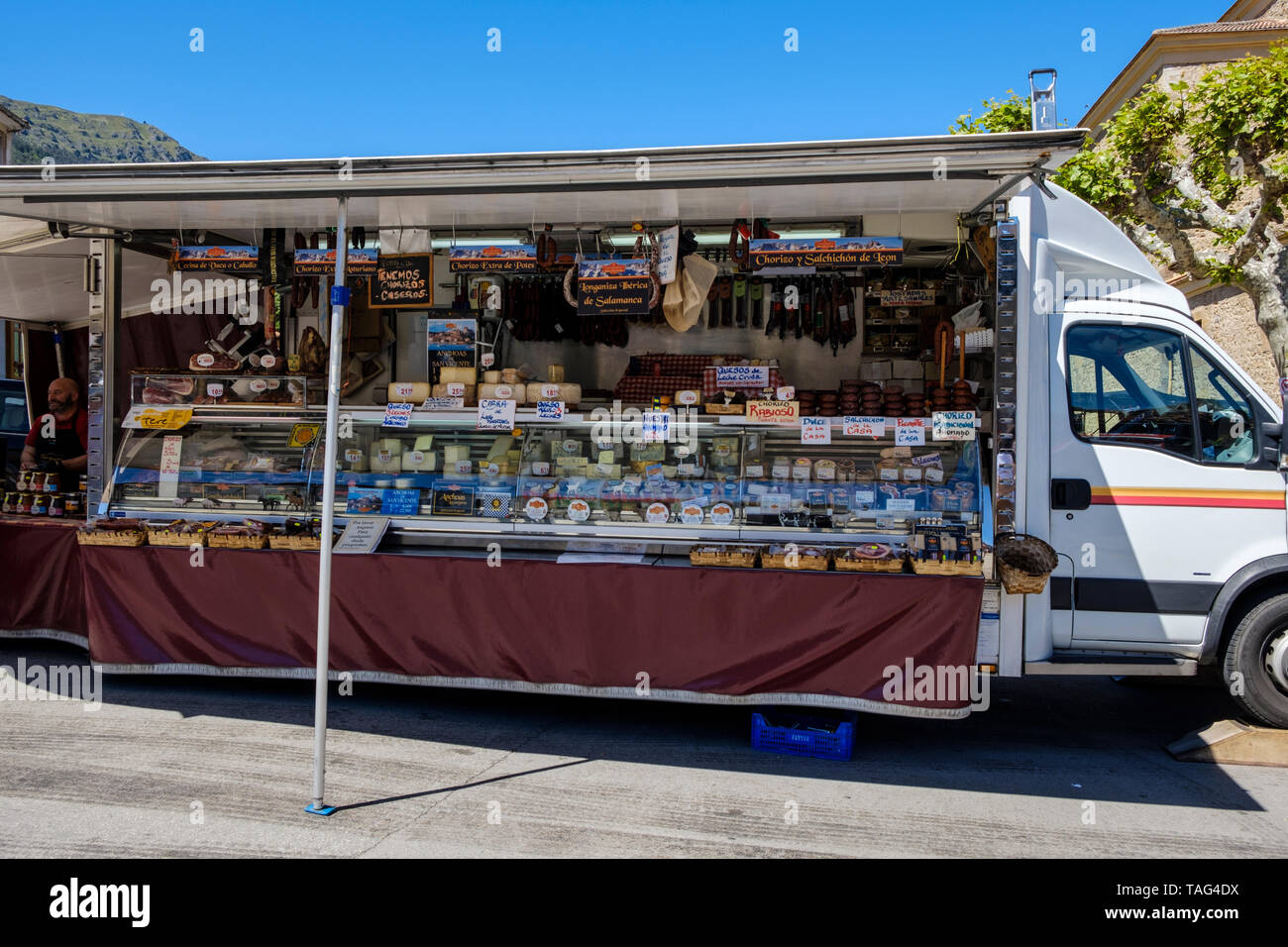 Curated meats and cheese stand at Monday's street market in the