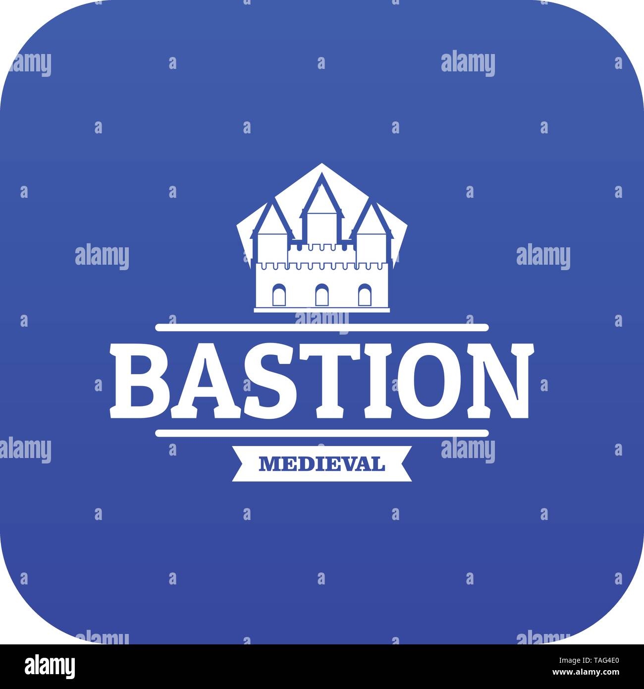 Bastion medieval icon blue vector Stock Vector