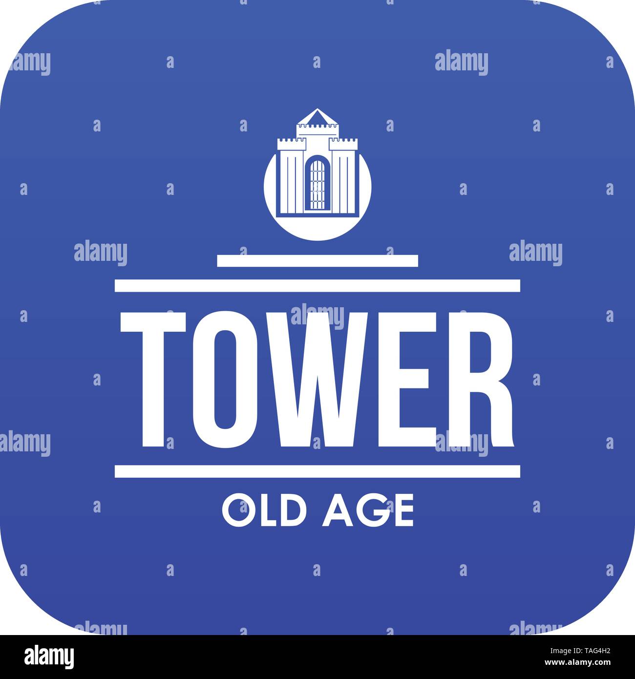 Tower old age icon blue vector Stock Vector Image & Art - Alamy