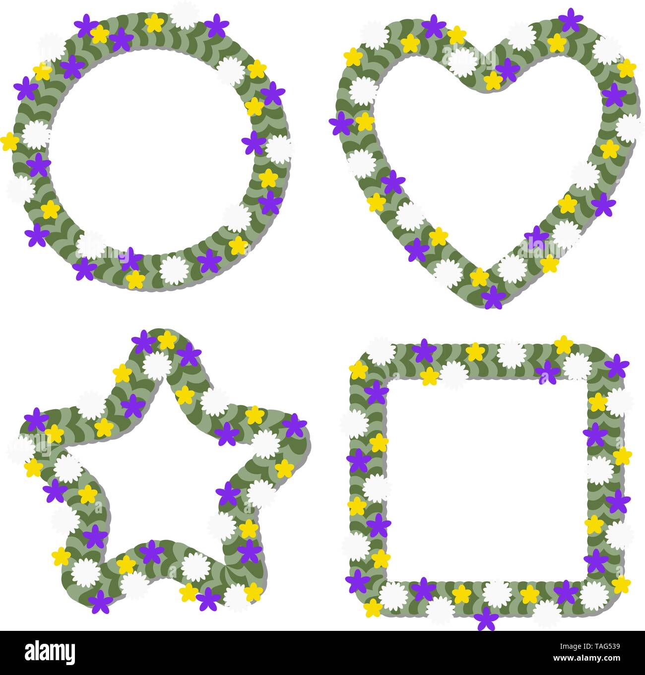 Set of green floral frames, vector Stock Vector Image & Art - Alamy