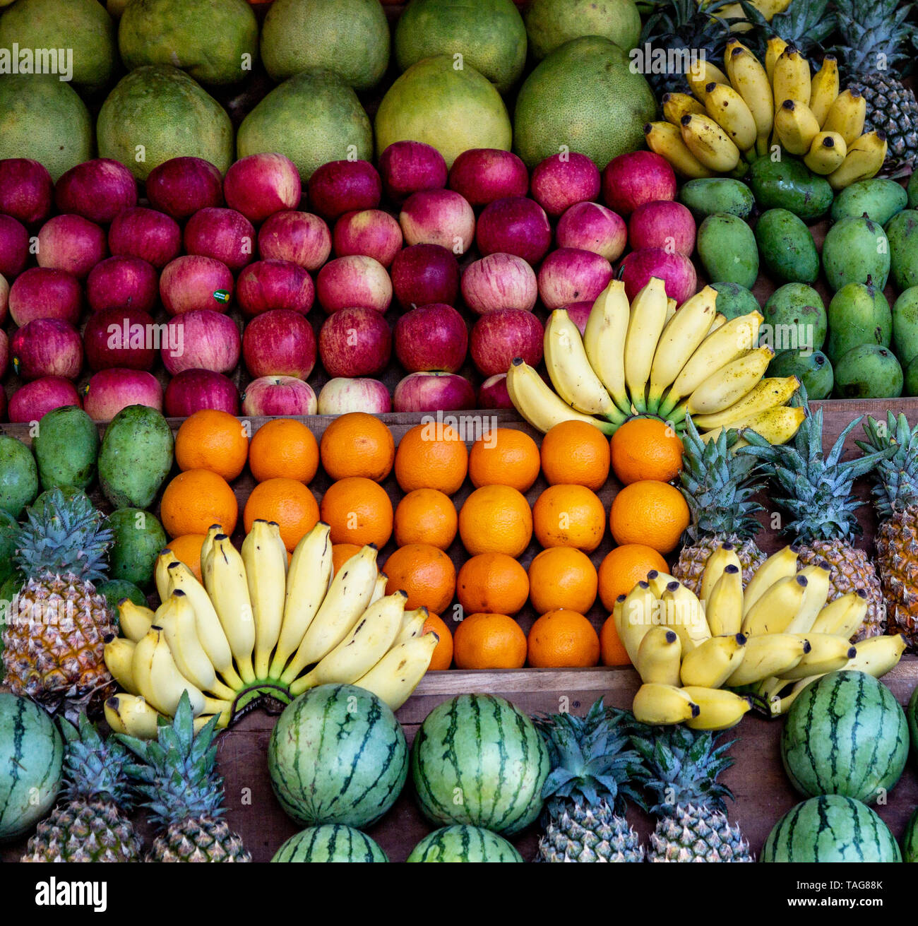 Mango melon apple watermelon pineapple hires stock photography and