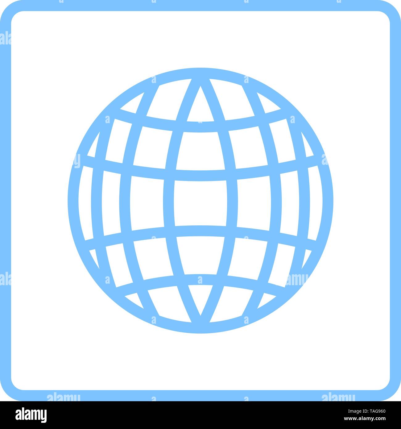 Globe Icon. Blue Frame Design. Vector Illustration Stock Vector Image ...